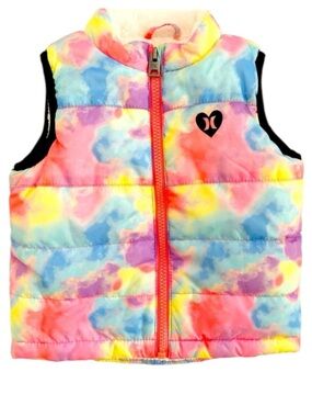 Hurley Toddler Girls' Puffer Vest Pink 
Sz 24 Months Cozy Fall Spring Transition